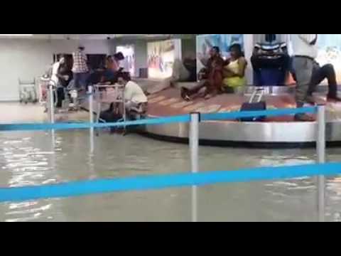 Haiti’s main airport in Port-Au-Prince was inundated with flood waters Tuesday 5/02/17